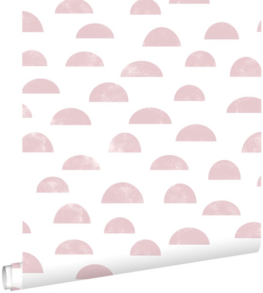 ESTAhome Tapete grafisches Motiv Rosa - 53 cm x 10.05 m - 139065
