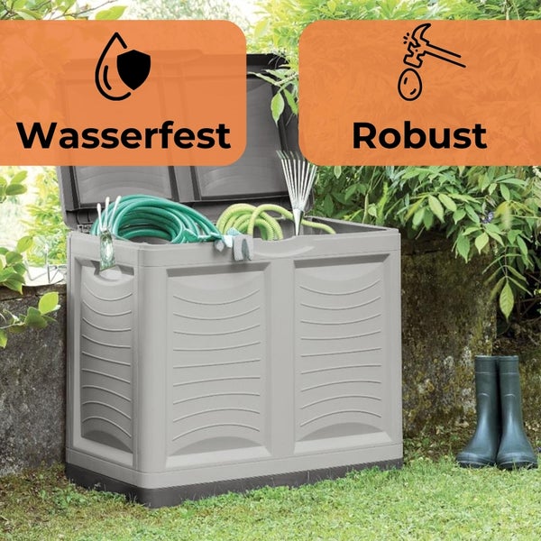 Gartenbox Auflagenbox Aufbewahrungsbox Garten Kissenbox Wasserdicht 220 L Gartentruhe Terrasse Wetterfest Auflagen Box Kiste XXL
