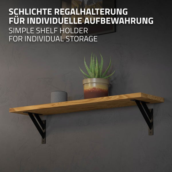 ML-Design 2 Stück Regalhalterung 180x180 mm, Schwarz, Aluminium, Schwebende Regalhalterungen, Regalwinkel, Wandhalterung für Regalbrett, Regalträger für Wandmontage, Wandregal Wandkonsole Regalstütze