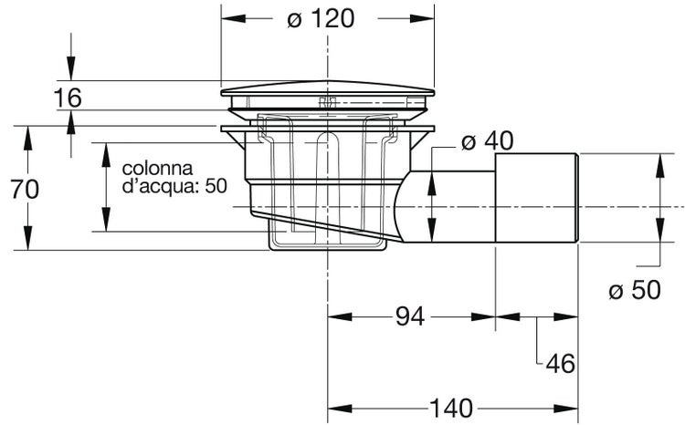 ABS-Ablaufgarnitur für Duschwannen 90 mm Durchmesser