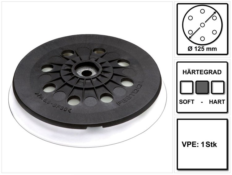 FESTOOL Schleifteller ST STF LEX 125/90/8 M8 W-HT ( 492286 ) weiche Ausführung für ETS EC 125, LEX 125