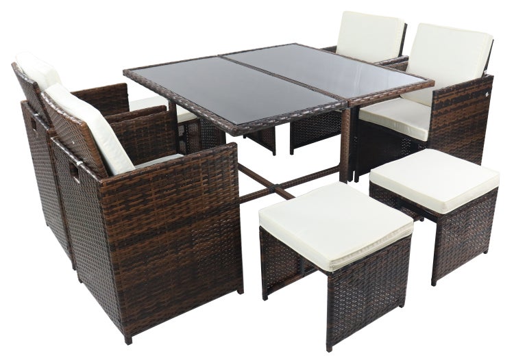 9tlg Sitzgruppe Gartenmöbel Set Rattan HORNBACH