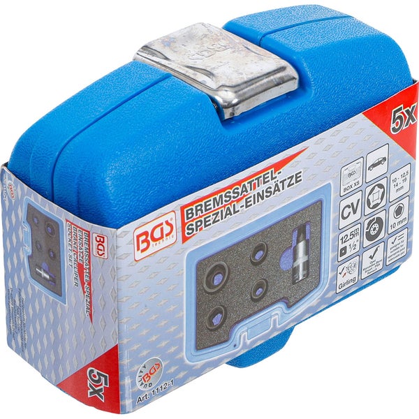 BGS technic Bremssattel Spezial Einsätze Set im blauen Werkzeugkoffer