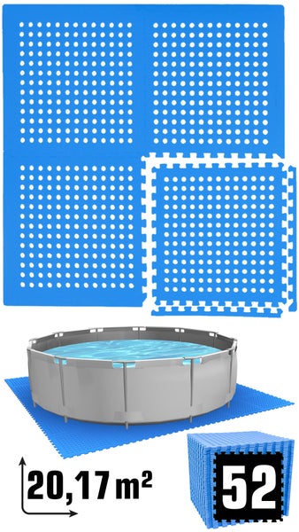 eyepower Poolunterlage für 366 cm Pool - 52 EVA Matten - 1cm Unterlegmatten Set - Outdoor Unterlage