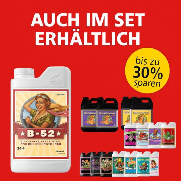Advanced Nutrients Pflanzendünger B-52 und verschiedene Düngersets wie Sensi Bloom und Sensi Grow mit einem Sparangebot von bis zu 30 Prozent.