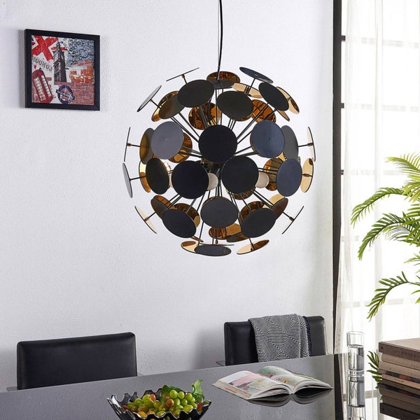 Lindby Pendelleuchte Kinan (Modern) in Schwarz (5 flammig, E14) - Deckenlampe Esstischlampe Hängelampe Hängeleuchte Wohnzimmerleuchte
