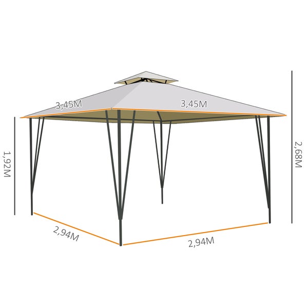 Abbildung eines Pavillons mit Maßangaben
