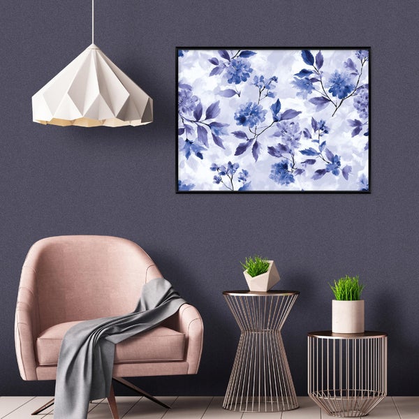 Gemälde mit floralem Muster und schwarzem Rahmen