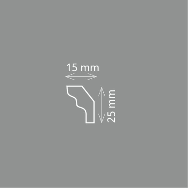 Zierleiste S 25 (15 x 25 mm), Länge 2m