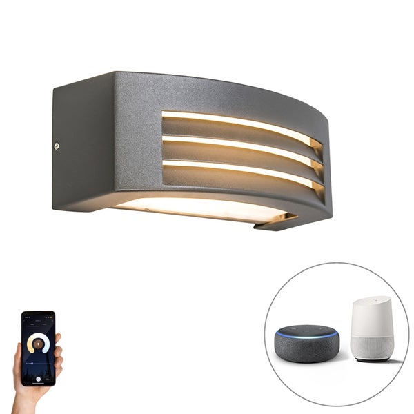 Smarte Wandleuchte Anthrazit IP44 inkl. Wifi P45 - Hurricane 1