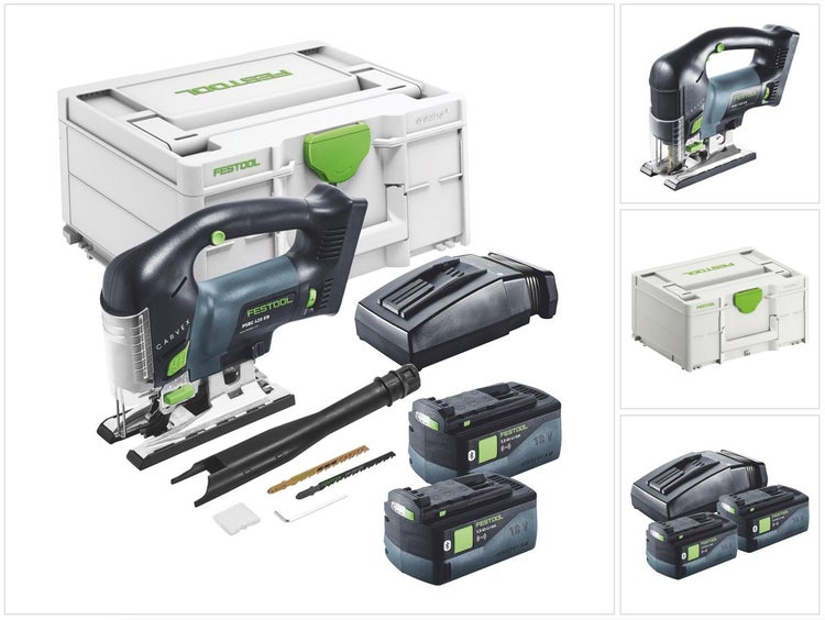 Festool CARVEX PSBC 420-Basic Akku Pendelstichsäge 18 V 120 mm Brushless + 2x Akku 5,0 Ah + Ladegerät + Systainer