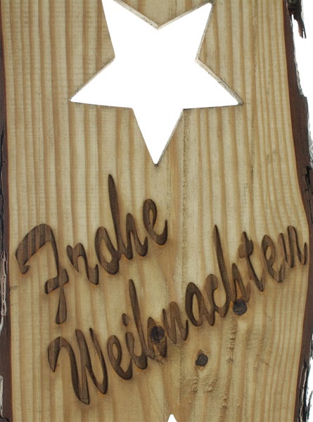 FRANK FLECHTWAREN | Holzsäule Frohe Weihnachten, 24 x 21 x 68 cm, HOLZ