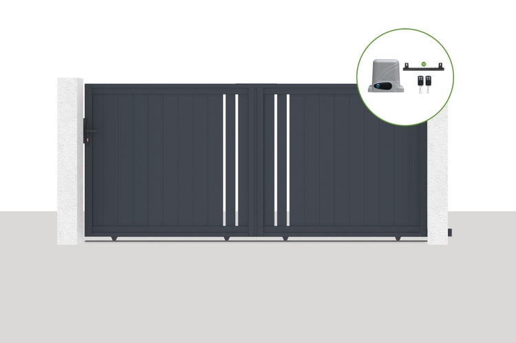 Elektrisches Schiebetor 3,5x1,6m GIONA + Motorisierung RANGER C300