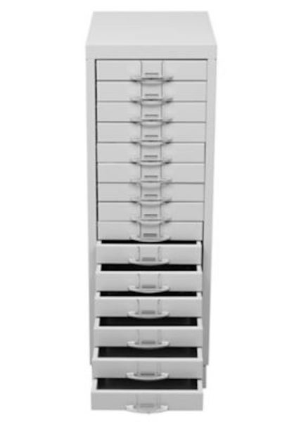PROREGAL Schubladenschrank Swan 15 Schubladen HxBxT 90 x 30 x 40 cm Grau
