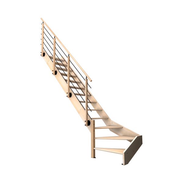 Holztreppe mit Geländer
