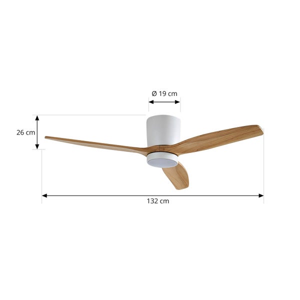 Deckenventilator mit drei Flügeln und integrierter Beleuchtung