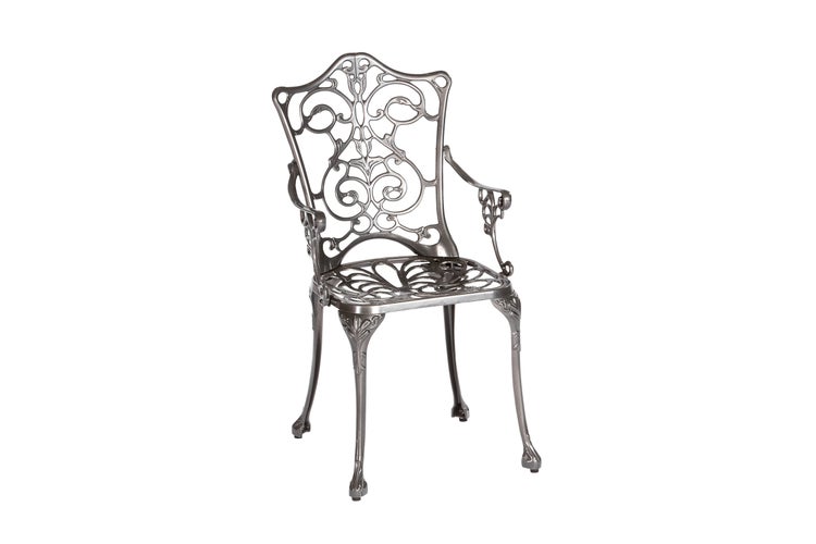 Gartensessel aus Metall mit Armlehnen