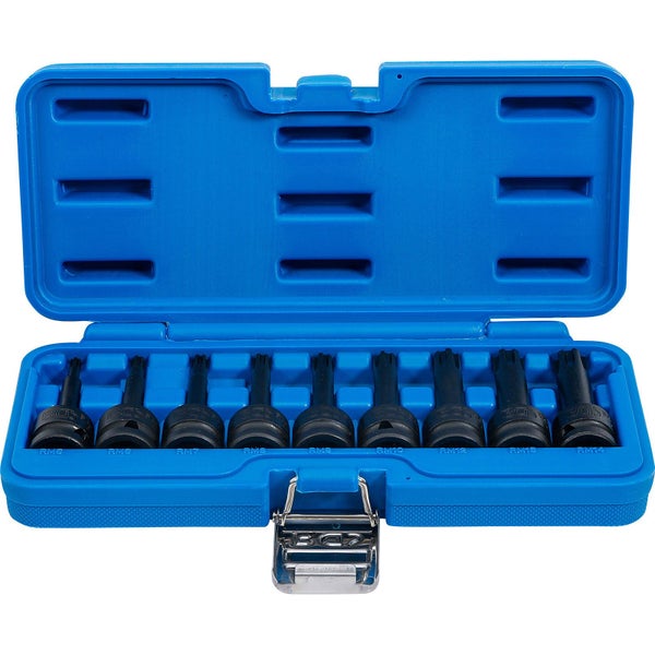 BGS Kraft-Bit-Einsatz-Satz Antrieb Innenvierkant 12,5 mm (1/2) Keil-Profil (für Ribe) M5 - M14 9tlg. - 5483