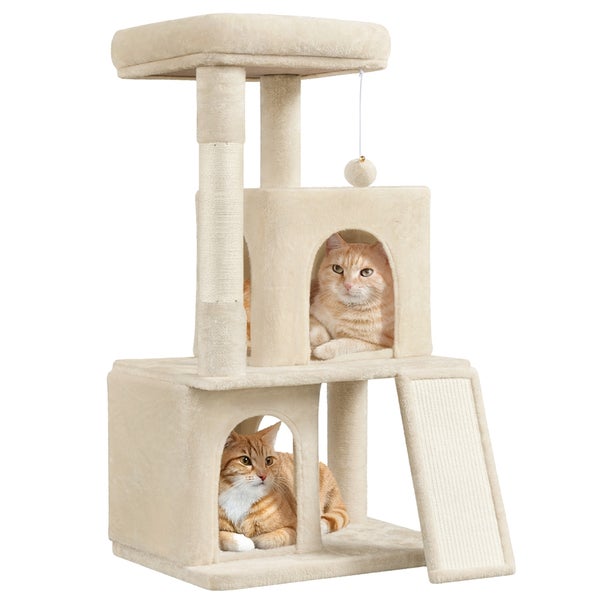 Katzenkratzbaum mit zwei Katzen