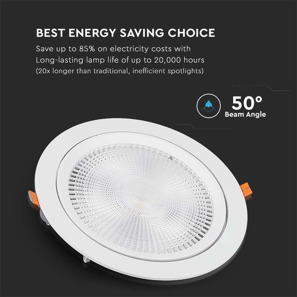 V-TAC VT-2-30-N - LED-Downlights - PRO Adjustable Downlight - Samsung - IP20 - 30 Watt - 2920