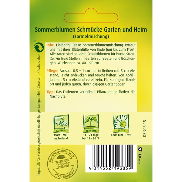 Sommerblumen Schmücke Garten und Heim Samen von Quedlinburger SAATGUT