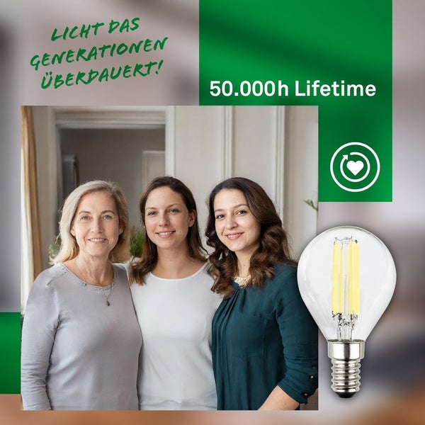 2er Set LED Leuchtmittel E14 LED Lampe Tropfen Warmweiß Effizienzklasse A