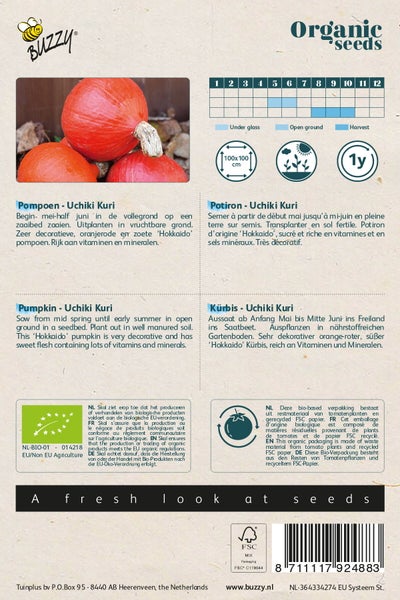 Bio-Saatgutpackung Uchiki Kuri Kürbis