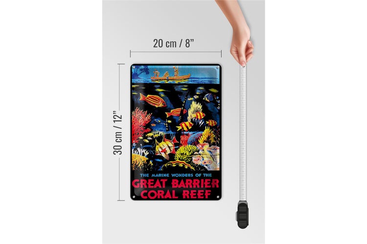 Blechschild Spruch 20x30cm creat barrier coral reef