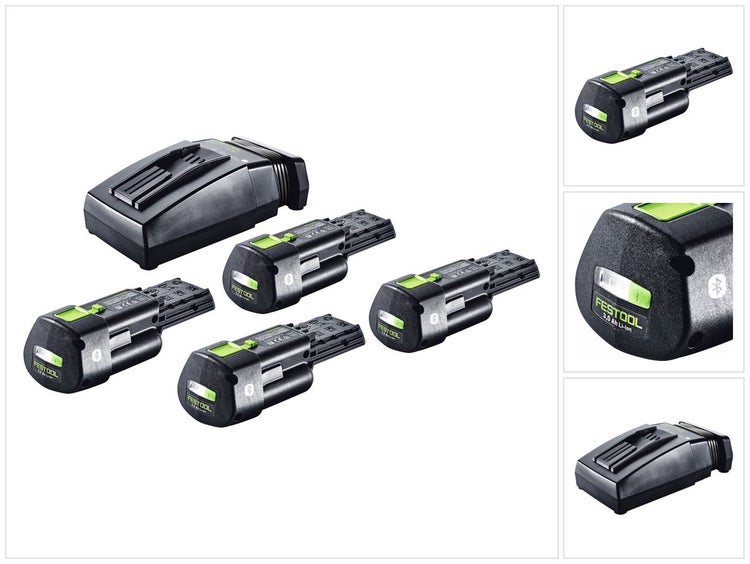 Festool Akku-Set mit vier 3.0 Ah Akkus und Ladegerät