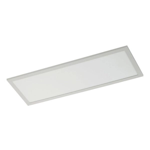 Rechteckiges LED-Panel Deckenleuchte mit silberfarbenem Rahmen.