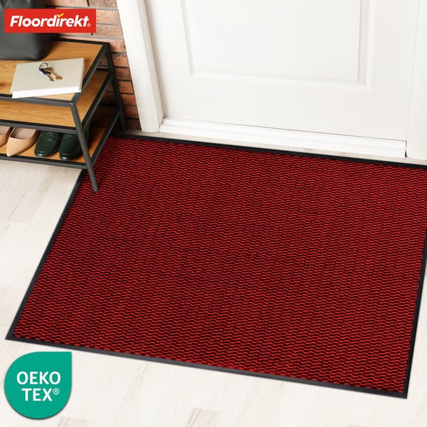 FLOORDIREKT Schmutzfangmatte - SKY Novo - PVC-frei - Extra Halt & Langlebigkeit - Rot - 90 x 150 cm