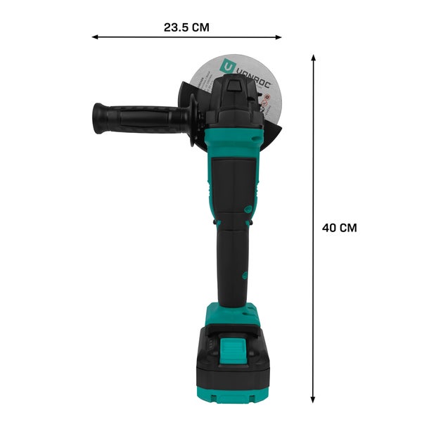 Akku Winkelschleifer – 20V – Ø125 mm – Inklusive 4,0Ah-Akku & Schnellladegerät – Inklusive Seitengriff und Werkzeugtasche