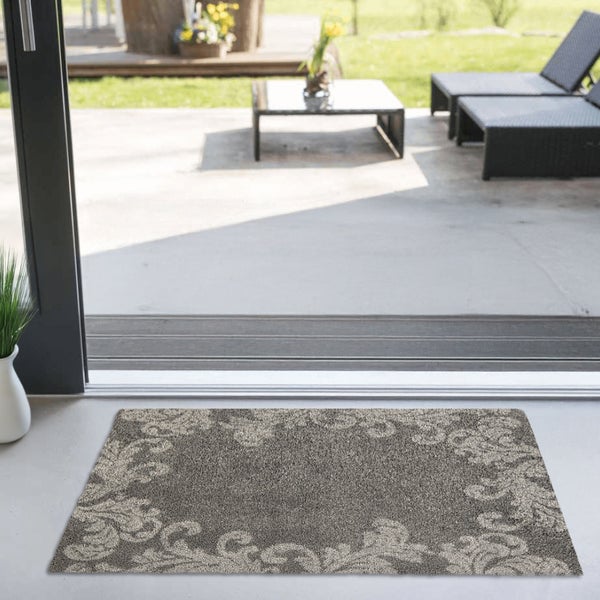 Akzente Feel Badematte mit Motiv in Grau Fußmatte 70 x 100 cm, rutschfest, saugfähig