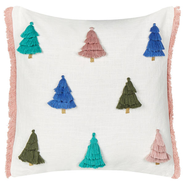 Dekokissen SKIMMIA Baumwolle 45 x 45 cm Weiß Weihnachtsmotiv