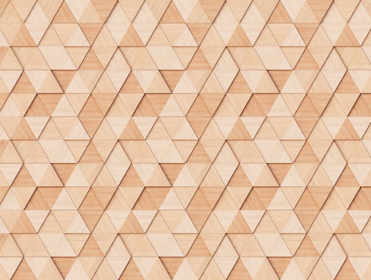 Dekorative Wandverkleidung mit dreieckigem Holzmuster