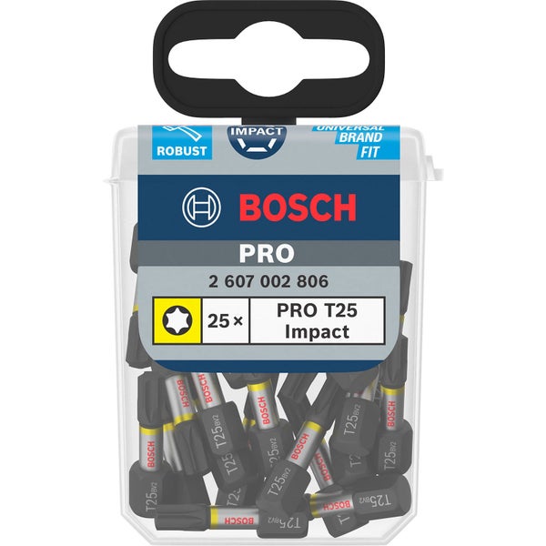 Bosch PRO Torx Schlagbit T25 25 mm Display 10 x 25 Stk. - 2607002806