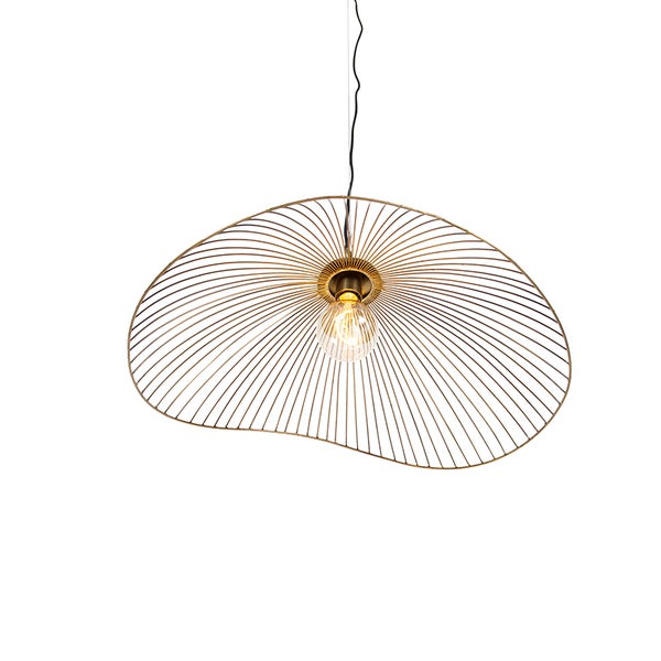 Hängelampe mit Drahtschirm und Glühbirne