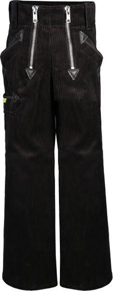 Schwarze Zunfthose aus Cord mit zwei Reißverschlüssen und verstärkten Taschen.