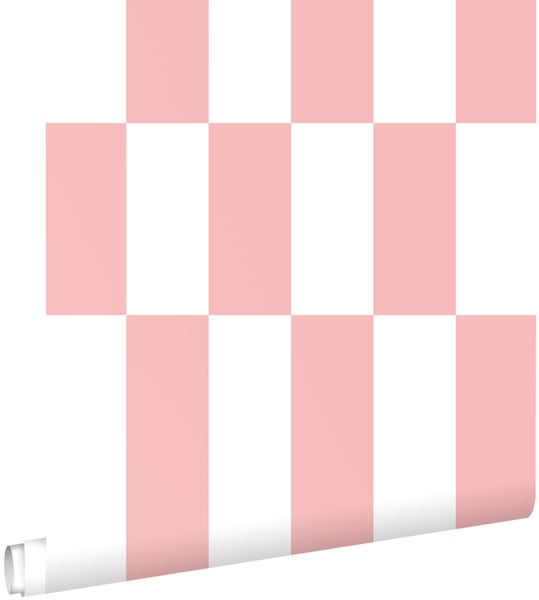 ESTAhome Tapete Streifen Rosa und Weiß - 50 x 900 cm - 130918