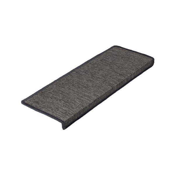 FLOORDIREKT Stufenmatte Sabang - Sisaloptik - Gekettelter Rand & Selbstklebend - Anthrazit - 23,5 x 65 cm - Rechteckig