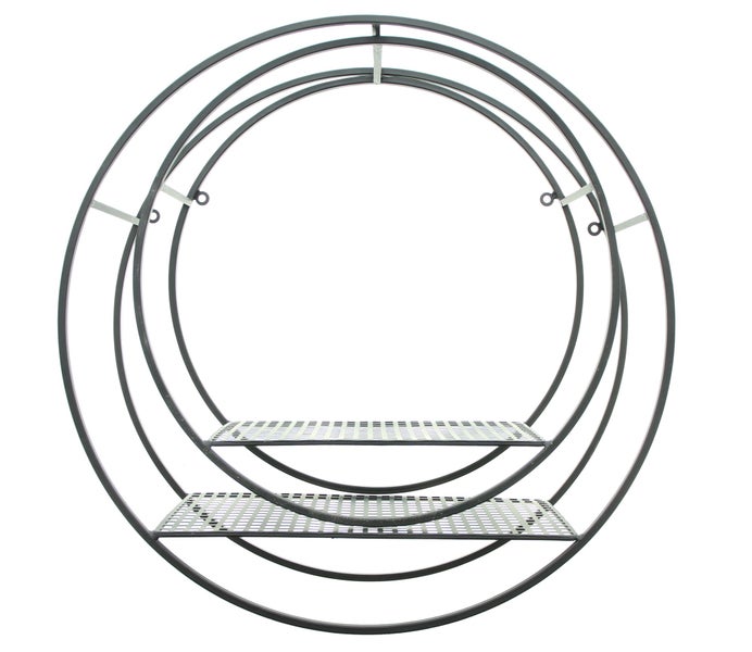 FRANK FLECHTWAREN | Wandregal Circle, 2er Set, METALL, Ø 36 x 13 cm, Ø 45 x 16 cm