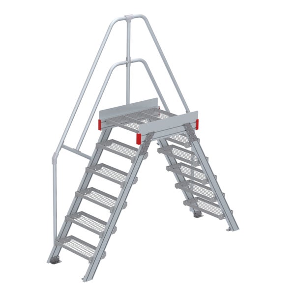 Industrietreppe aus Metall mit Geländer