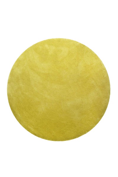 Teppich Rund Senfgelb Hochflor Pisa Homie Living 120 cm rund