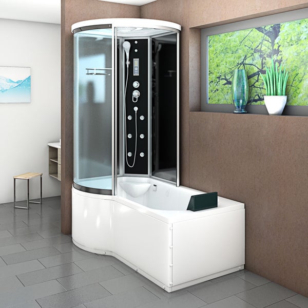 Wanne Dusche Kombination sw K55-R31 100x170