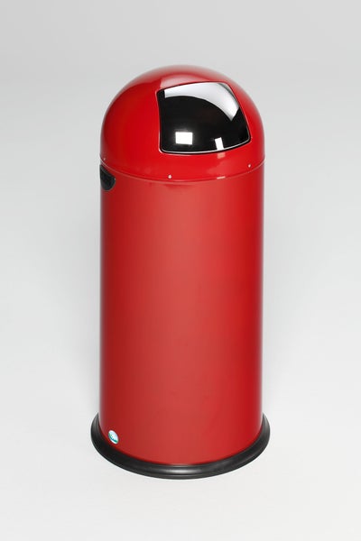 PROREGAL Klassischer Abfallsammler Mit Einwurfklappe Inneneinsatz 52 Liter HxBxT 88 x 46,5 x 46,5 cm Verzinkter Stahl Rot
