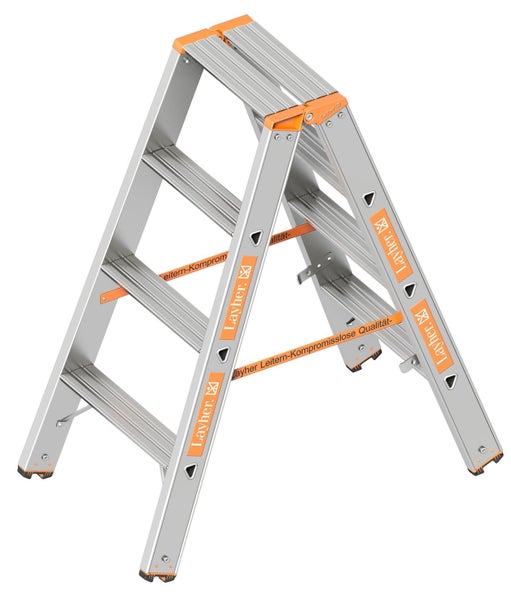 Layher Bockleiter aus Aluminium mit drei Stufen