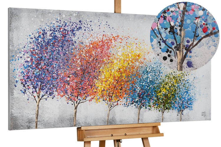Handgemaltes Gemälde Acrylfarbe 140x70cm Bunt