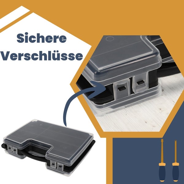 Sortimentkasten Sortimentskoffer doppelseitig Kleinteilemagazin Tackle Box 27 Fach