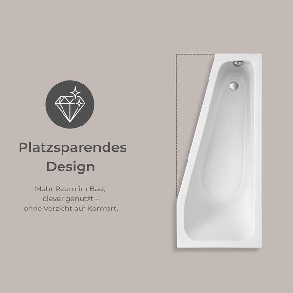 Raumsparendes Badewannendesign für mehr Platz im Badezimmer.
