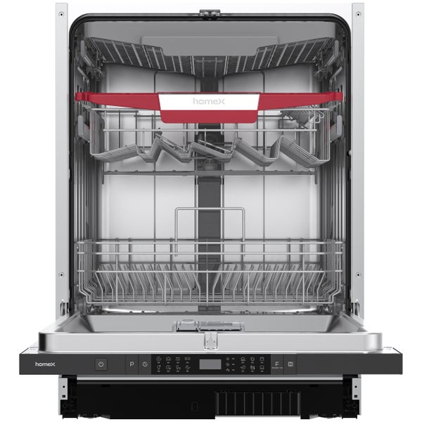 Geöffneter Geschirrspüler mit Geschirrkörben